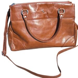 Ashwood Leather Satchel Handbag Tan Brown Multi Compartment Crossbody Bag Large
